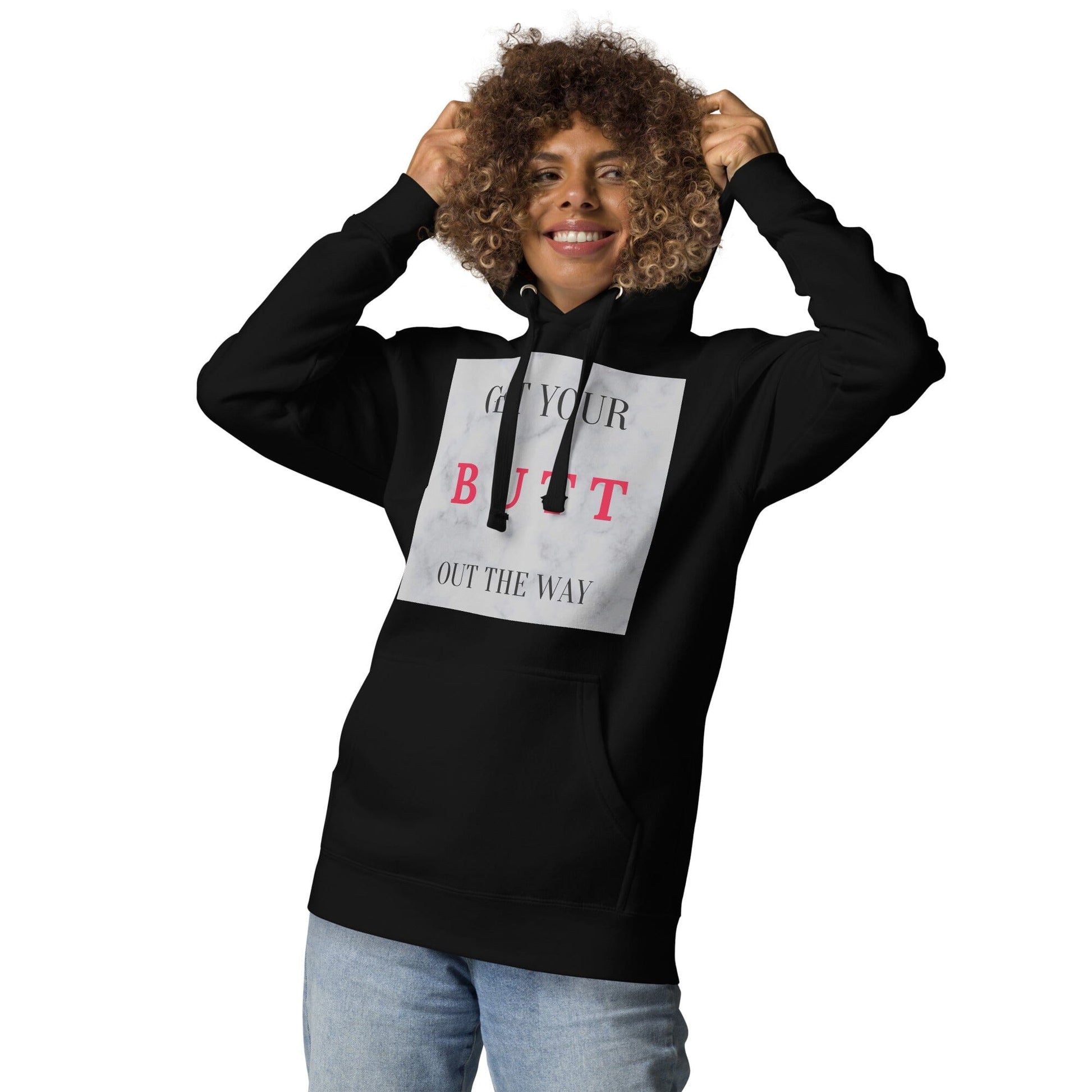 This Get Your BUTT Out the Way Hoodie is perfect for any active lifestyle. With its lightweight and breathable fabric, it's perfect for cooler weather. The 100% Cotton fabric keeps you comfortable and warm during your activities. Its moisture-wicking technology keeps you dry and feeling fresh all day.